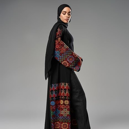 Elegant Embroidered Abaya, Cardigan