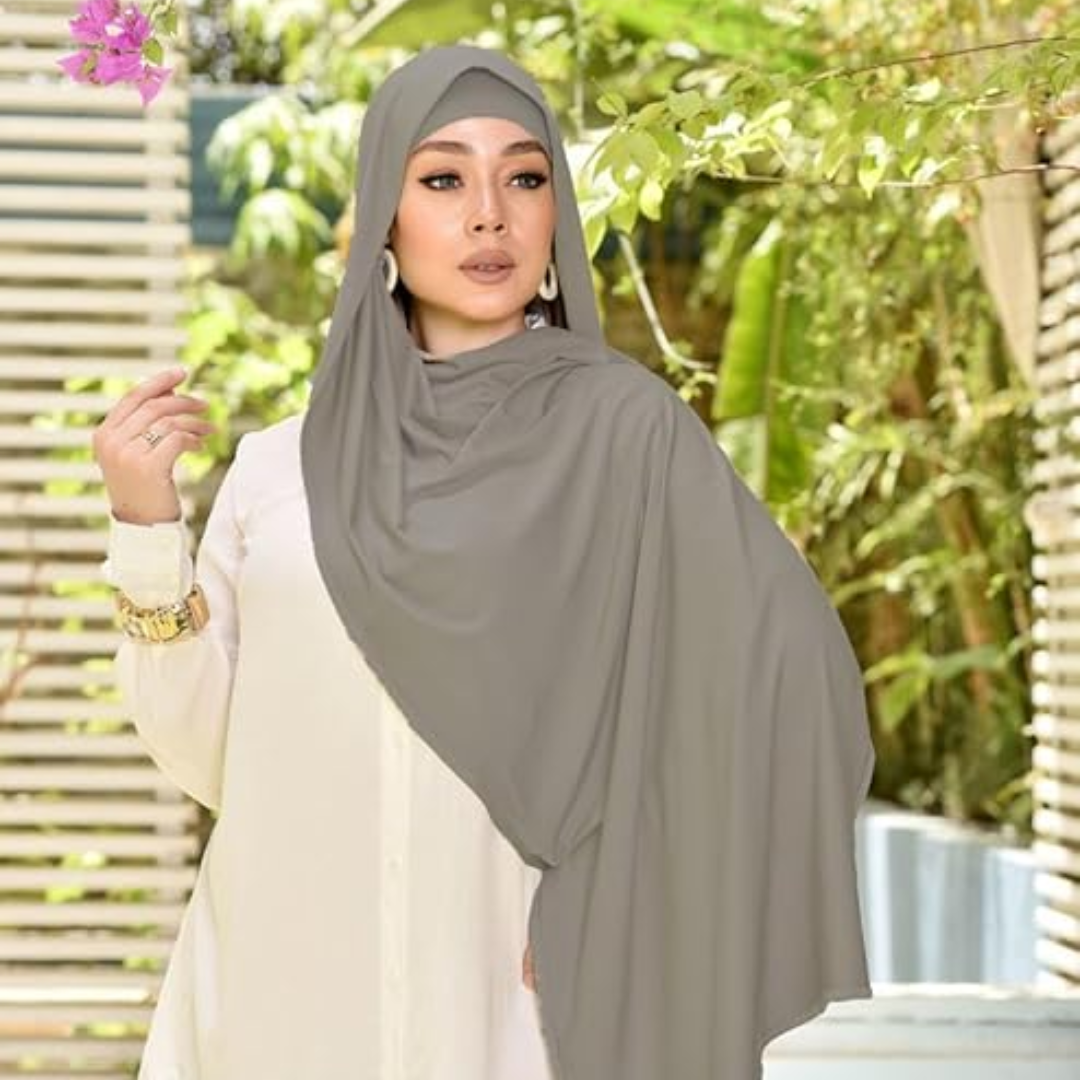 High Density Chiffon Hijab (Grey)