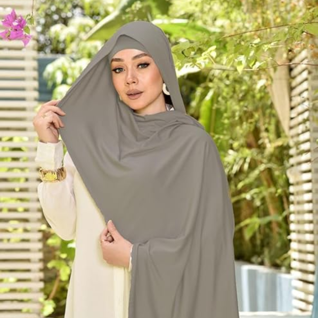 High Density Chiffon Hijab (Grey)