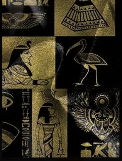 Men's Egyptian Printed Short Sleeve T-shirt And Shorts.2pcs,