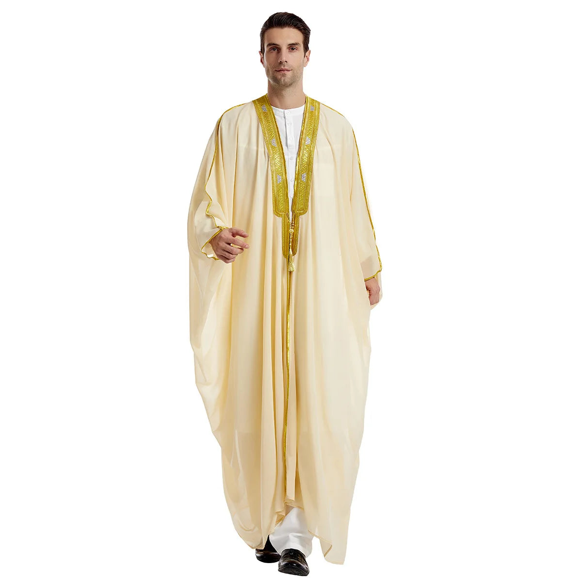 Islamic Clothing Men Robe Arabic Costumes Kaftan Muslim Man Moroccan Casual Long Dress Striped Middle East National Costume