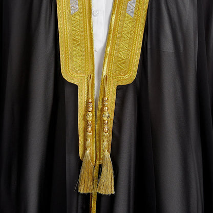 Islamic Clothing Men Robe Arabic Costumes Kaftan Muslim Man Moroccan Casual Long Dress Striped Middle East National Costume