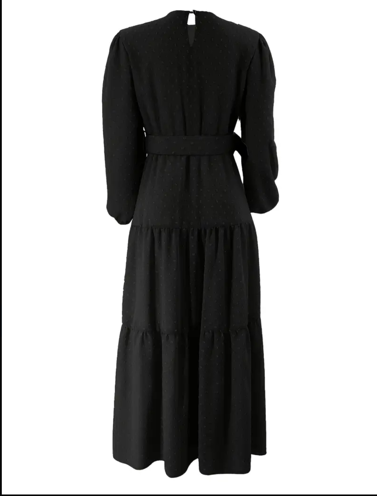 Elegant Pink Chiffon Midi Dress – Long Sleeve, Tie-Waist A-Line